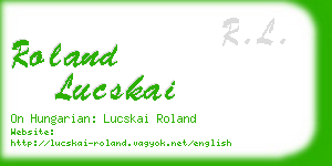 roland lucskai business card